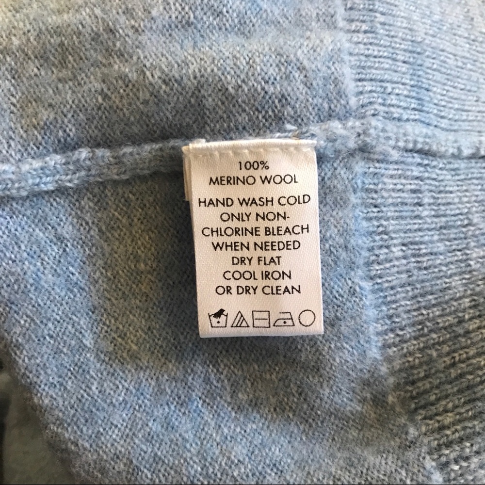 Calvin Klein merino wool blue color block sweater - Picture 6 of 6